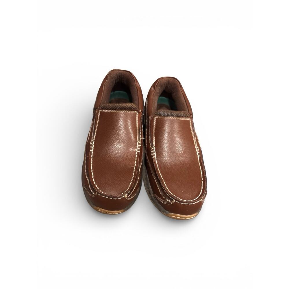 Dr. Scholl’s Men’s Brown Leather Slip On Loafers Comfort Shoes Mesh Side 9.5D
